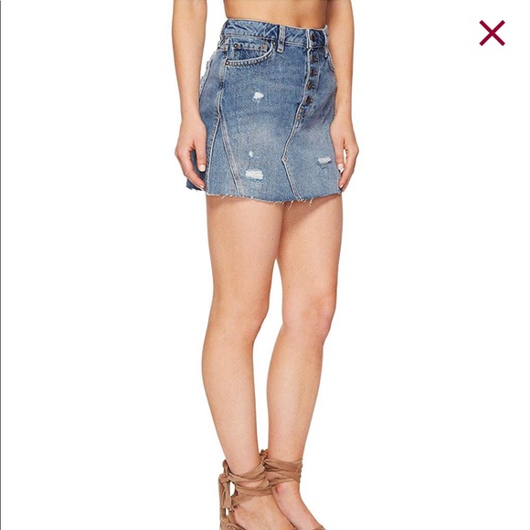 Free People NWT denim A-Line mini skirt size 29 - Picture 4 of 8